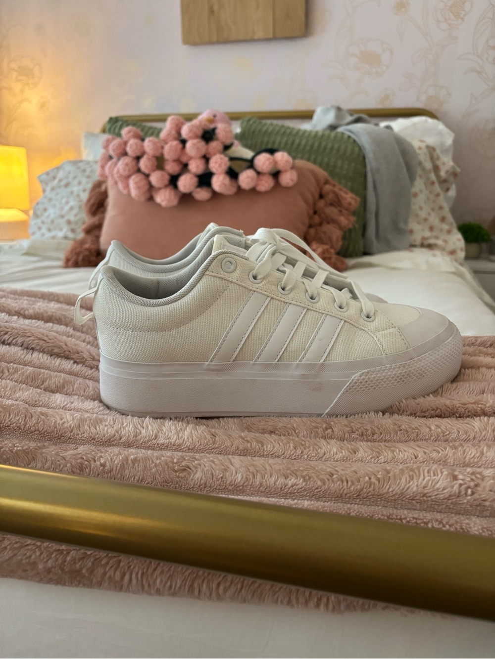 adidas Women's Low-Top Canvas Sneakers - Cream White